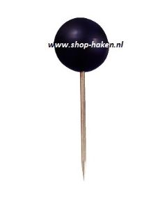 Etaleernaald met zwarte knop in doos