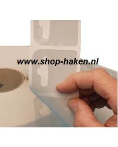 Kleefplaatje tbv Euro-blisterhk, rol 3000 st 28x35 mm