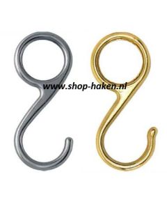 Haak in Messing of Mat Nikkel voor buis dia25.9mm