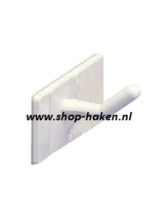Kleef ophanghaakje wit plastic
