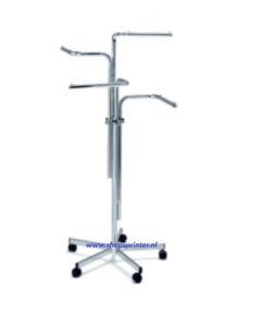 Kledingrek B750xD750xH1100/1700 mm vv 4 rechte armen