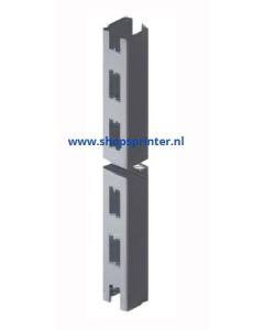 Stijl enkele perforatie 2410x30x30 2-zijdig Ral 9006