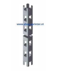 Stijl enkele perforatie 2410x30x30 4-zijdig Ral 9001